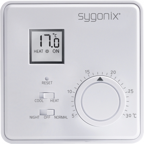 Der Raumtemperaturregler mit Displayanzeige von sygonix® garantiert ein kontrolliertes und damit ste Der Raumtemperaturregler mit Displayanzeige von sygonix® garantiert ein kontrolliertes und damit ste