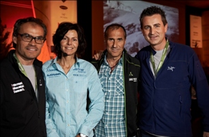 Markus Gaiser, Gerlinde Kaltenbrunner, Ralf Dujmovits, Alex Ploner©Manuel Ferrigato-IMS Markus Gaiser, Gerlinde Kaltenbrunner, Ralf Dujmovits, Alex Ploner©Manuel Ferrigato-IMS