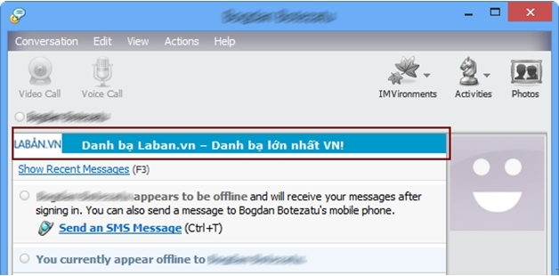 Vietnamesische Web-Adresse im Yahoo Messenger-Aktionsfenster Vietnamesische Web-Adresse im Yahoo Messenger-Aktionsfenster