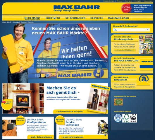 Die Hamburger Satzmedia GmbH hat die neue Webseite www.maxbahr.de auf Basis der CMS-Plattform Hippo Die Hamburger Satzmedia GmbH hat die neue Webseite www.maxbahr.de auf Basis der CMS-Plattform Hippo