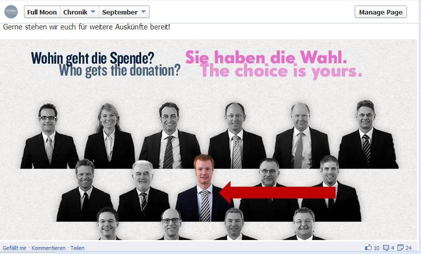Aufruf auf Facebook zur Abstimmung (Bild: Full Moon Group) Aufruf auf Facebook zur Abstimmung (Bild: Full Moon Group)