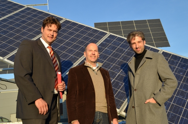 Besuch bei DEGER, dem Weltmarktführer für solare Nachführung (vl): OB Peter Rosenberger, Horb, Artur