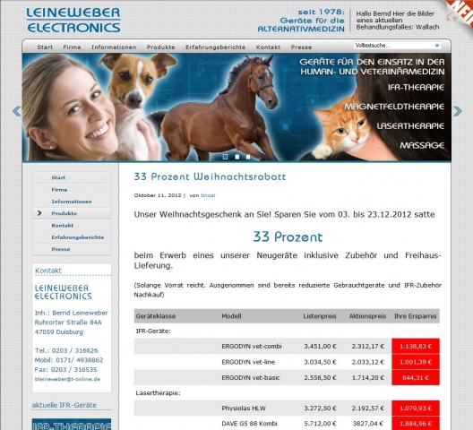 LEINEWEBER ELECTRONICS: 33-Prozent-Aktion auf Website LEINEWEBER ELECTRONICS: 33-Prozent-Aktion auf Website