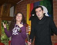 Esra Kreder und Fabio Esposito überzeugen im Präventionstheater (Bild: CJD Jugenddorf Offenburg). Esra Kreder und Fabio Esposito überzeugen im Präventionstheater (Bild: CJD Jugenddorf Offenburg).