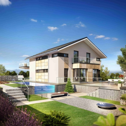 Effizienz-Haus in Design-Architektur: Das Musterhaus steht im Bauzentrum Poing zur Besichtigung offe Effizienz-Haus in Design-Architektur: Das Musterhaus steht im Bauzentrum Poing zur Besichtigung offe