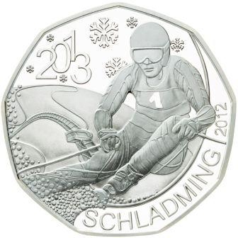 Sportliches Design für die 5-Euro-Silbermünze 2012