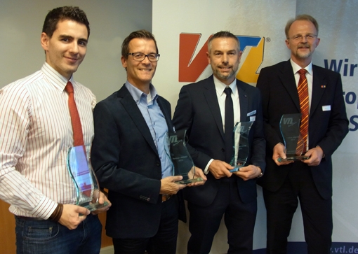 Die Preisträger (von links): Dominic Neininger, Otto Bächle GmbH; Henk van Poppel, Claassen; Thomas 