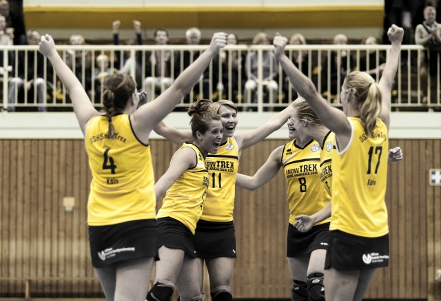 Das Team DSHS SnowTrex Köln freut sich auf das Spiel gegen den Erstligaabsteiger TSV Bayer 04 Leverk