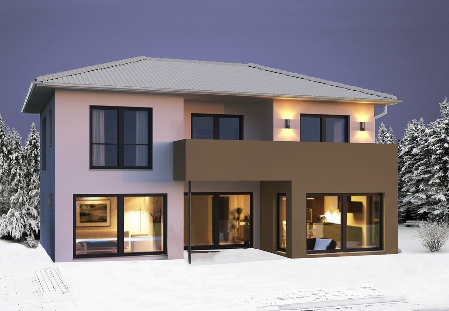 Warm und energieeffizient auch im Winter: Fertighäuser von Hanlo. (Foto: Hanlo-Haus) Warm und energieeffizient auch im Winter: Fertighäuser von Hanlo. (Foto: Hanlo-Haus)