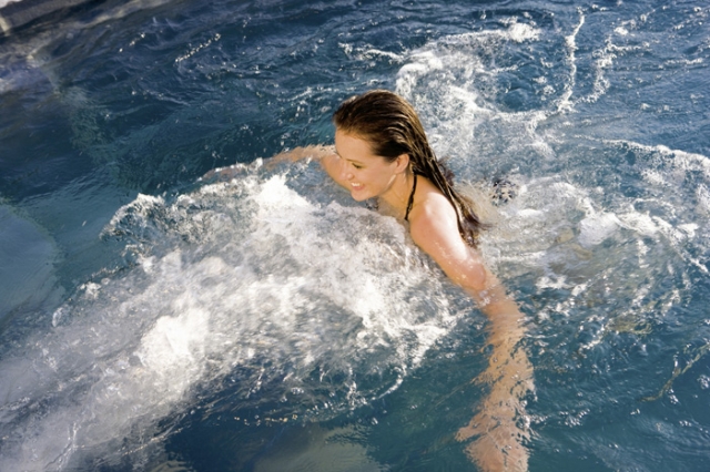 Individuelle Ausstattungsdetails, wie beispielweise eine Gegenstromanlage, erhöhen nicht nur den Spa