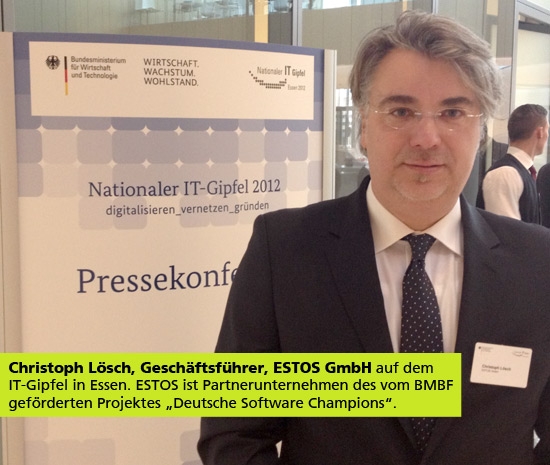 Christoph Lösch, Geschäftsführer der ESTOS GmbH aus Starnberg, auf dem IT-Gipfel in Essen Christoph Lösch, Geschäftsführer der ESTOS GmbH aus Starnberg, auf dem IT-Gipfel in Essen