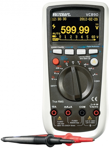 Das neue True-RMS (AC+DC)-Multimeter VC890 OLED von Voltcraft® bietet dank seiner vielfältigen und n
