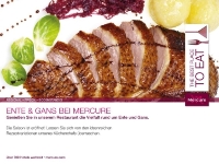 Immer lecker: Ente und Gans von und im Mercure Hotel & Residence Frankfurt. Immer lecker: Ente und Gans von und im Mercure Hotel & Residence Frankfurt.