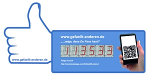 Thumb Sign. Innovatives Hinweisschild auf Sozial Media-Engagement Thumb Sign. Innovatives Hinweisschild auf Sozial Media-Engagement