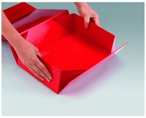 Geschenkbox mit Magnetverschluss: Die Klappbox lässt sich in Sekundenschnelle aufrichten, einfach be