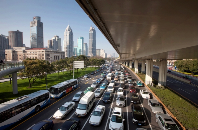 Morning Traffic Shanghai China