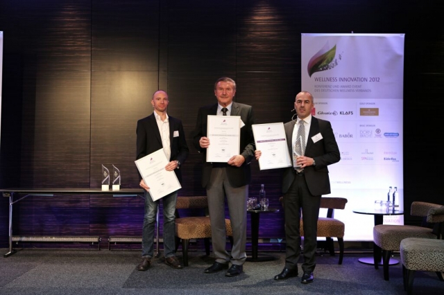 Die drei Nominierten in der Kategorie Wellness-Produkt (von links): Axel Boesche (iQ Fitness Solutio