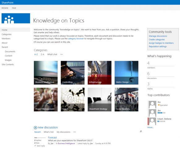 Community-Seite mit SharePoint 2013 Community-Seite mit SharePoint 2013