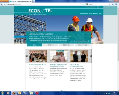 ECON TEL GmbH präsentiert sich mit neuem Internetauftritt. ECON TEL GmbH präsentiert sich mit neuem Internetauftritt.