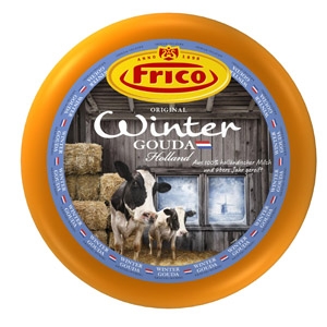 Frico Winter-Gouda: kräftig-pikant nach 52 Wochen? ideal für die Festtage. Frico Winter-Gouda: kräftig-pikant nach 52 Wochen? ideal für die Festtage.