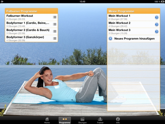 Fatburner Workout mit Core-Training mit Johanna Fellner und Ina Münsberg - fürs iPad