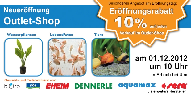 Outlet Shop Eröffnung von bachflohkrebse.de Outlet Shop Eröffnung von bachflohkrebse.de