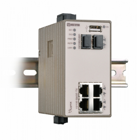 Die neuen Lynx-DSS-Switches sind mit Steckplätzen für 100-Mbit/s- oder 1-Gbit/s-SFP-Transceiver ausg