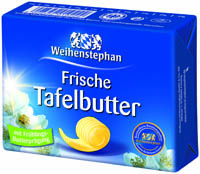 Die Tafelbutter von Weihenstephan mit frühlingsfrischem Blumenmuster