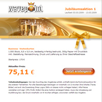 Screenshot der Jubiläumsaktion auf www.wavepoint.de Screenshot der Jubiläumsaktion auf www.wavepoint.de