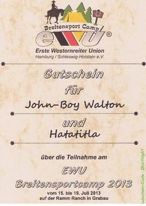 DAS Reiter-Weihnachtsgeschenk: Gutschein für das 3. EWU Breitensport Camp!