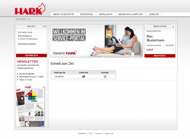 Unter www.hark.de können Besitzer eines Hark Kamins jederzeit auf alle Informationen zu ihrem Ofen z Unter www.hark.de können Besitzer eines Hark Kamins jederzeit auf alle Informationen zu ihrem Ofen z