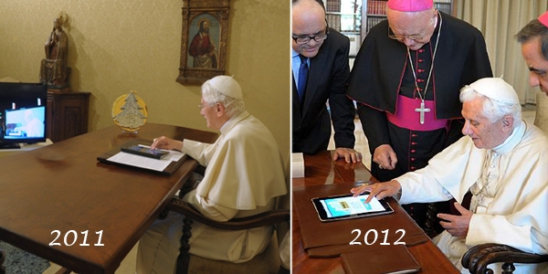 Der Papst im Tablet Fieber Der Papst im Tablet Fieber