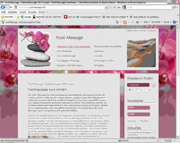 Infoportal zur Yoni-Massage, einer speziellen Form der Tantramassage