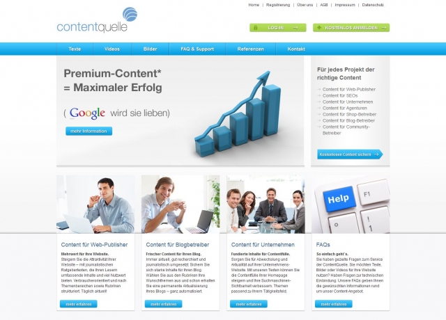 ContentQuelle bietet kostenfreie Texte, Bilder und Videos für jede Website. ContentQuelle bietet kostenfreie Texte, Bilder und Videos für jede Website.