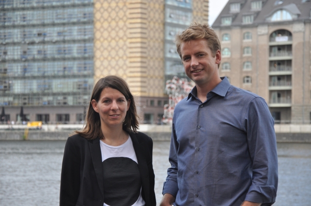 Eva Missling, verantwortlich für die Europa-Geschäfte, und Patrick Llewellyn, CEO von 99designs, zie Eva Missling, verantwortlich für die Europa-Geschäfte, und Patrick Llewellyn, CEO von 99designs, zie