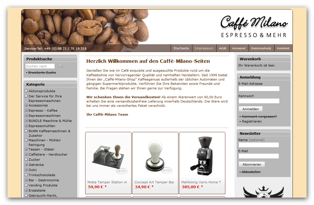 Espresso Onlineshop Espresso Onlineshop
