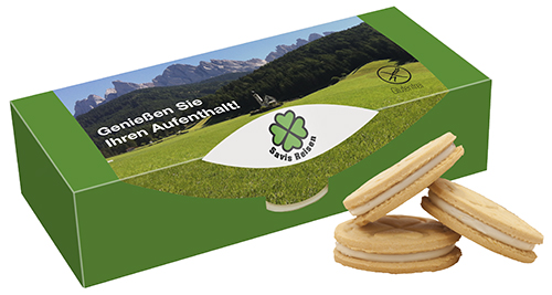 Mit Werbung bedruckte Kartonverpackung für Logokekse Mit Werbung bedruckte Kartonverpackung für Logokekse