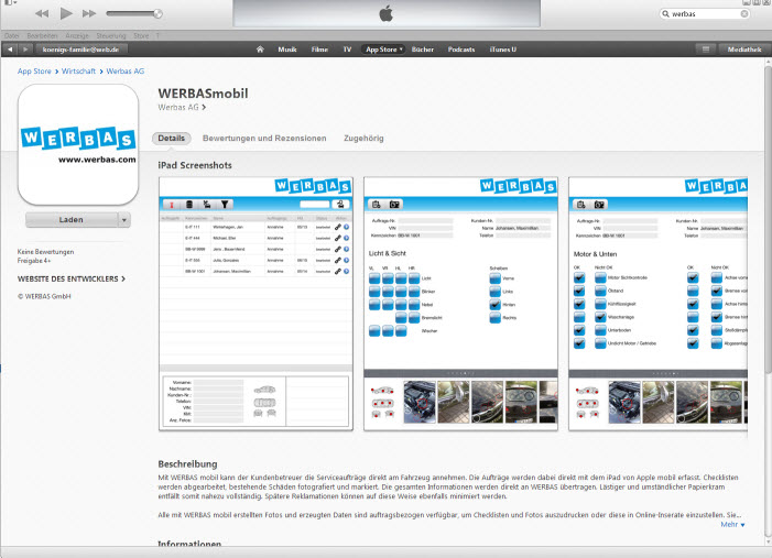 WERBASmobil ab sofort im App Store verfügbar