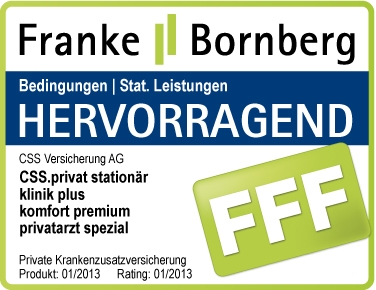 Analysehaus Franke&Bornberg zeichnet ambulanten und stationären Tarif der CSS Versicherung AG aus Analysehaus Franke&Bornberg zeichnet ambulanten und stationären Tarif der CSS Versicherung AG aus