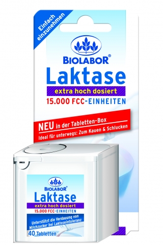 Laktase extra hoch dosiert ist dank handlicher Tablettenbox auch unterwegs immer zur Hand. Laktase extra hoch dosiert ist dank handlicher Tablettenbox auch unterwegs immer zur Hand.