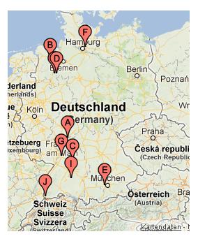 Das vom User generierte Suchergebnis wird in einer interaktiven Landkarte visualisiert - (c) by bail Das vom User generierte Suchergebnis wird in einer interaktiven Landkarte visualisiert - (c) by bail