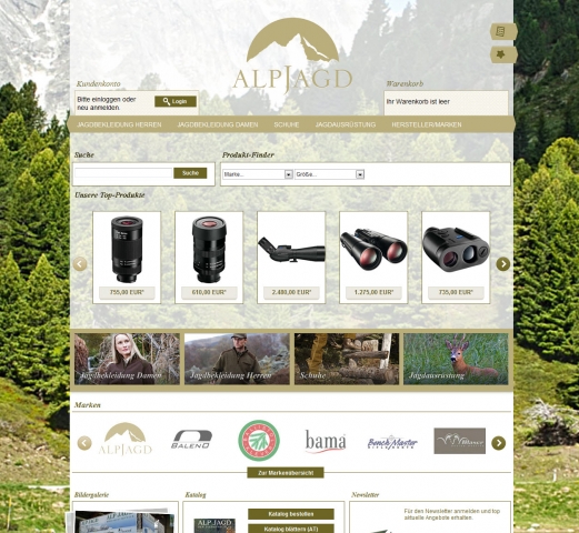 Der neue ALP JAGD Shopüberzeugt durch benutzerfreundliches Design. Der neue ALP JAGD Shopüberzeugt durch benutzerfreundliches Design.