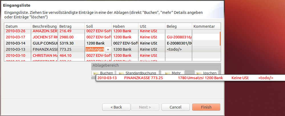 Import eines Kontoauszugs in Gnuaccounting 0.8.2 Import eines Kontoauszugs in Gnuaccounting 0.8.2