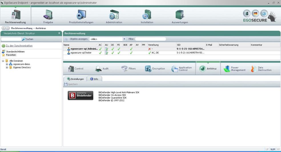 Egosecure Endpoint integriert Anti-Virus Engine