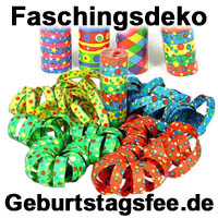 Bunte Luftschlangen als klassische Faschingsdeko