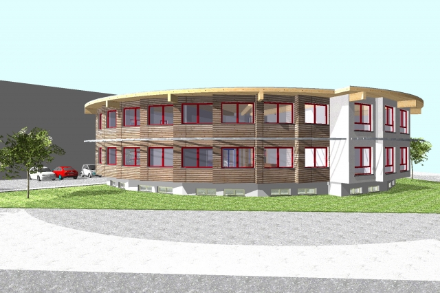 M&M Holzhaus plant und realisiert das neue Verwaltungsgebäude der Hans  Hundegger GmbH in Hawangen. 