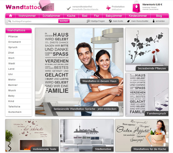 Startseite von Wandtattoo.net Startseite von Wandtattoo.net