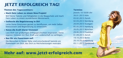 Jetzt Erfolgreich Tag mit Stephan Landsiedel Jetzt Erfolgreich Tag mit Stephan Landsiedel