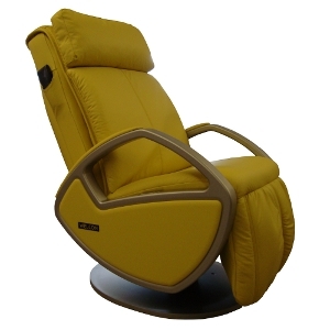 Massagesessel Space in Leder gelb