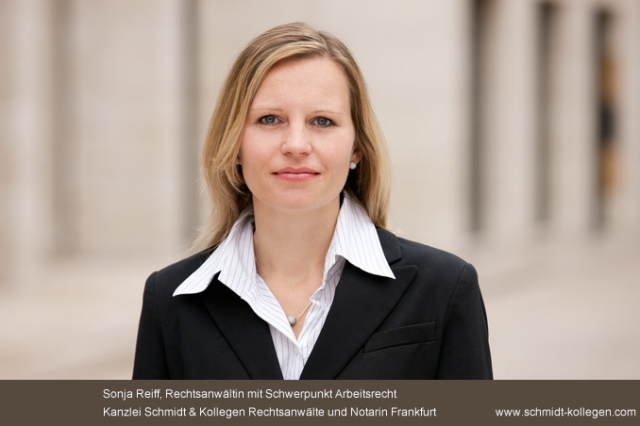 Sonja Reiff geb. Prothmann, Rechtsanwältin für Arbeitsrecht aus Frankfurt. Sonja Reiff geb. Prothmann, Rechtsanwältin für Arbeitsrecht aus Frankfurt.